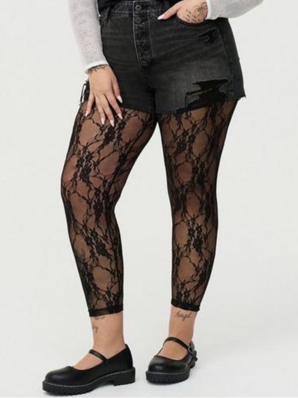NWT Torrid Cutbow footless mesh tights size 1 2